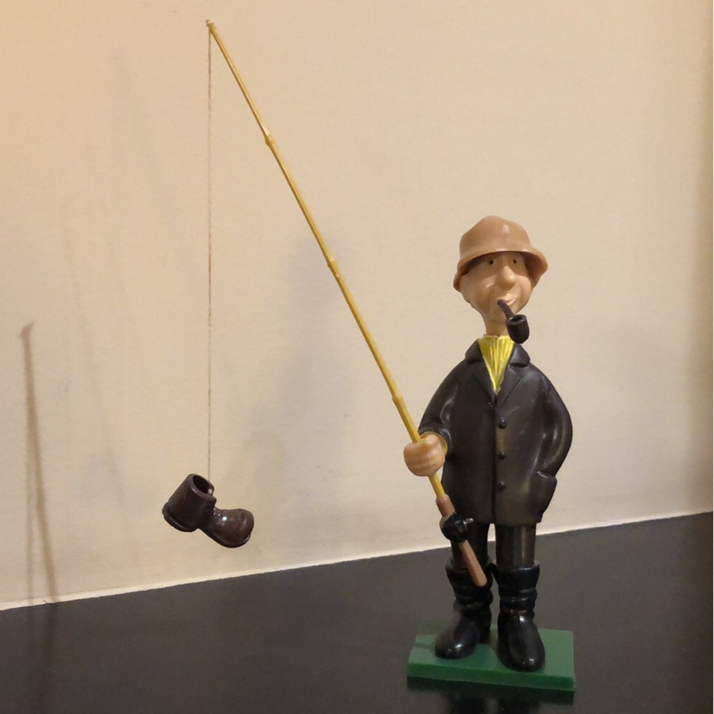 Wilton Cake Topper- Old Man w/ Pipe & Fishing Pole w/ Boot Vintage 1971